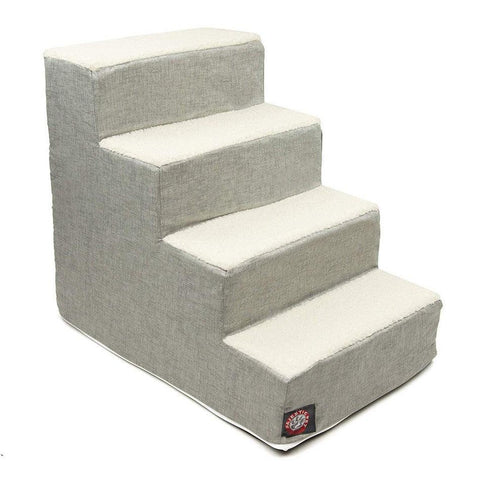 Jackson Heathered 4-Step Pet Stairs – Soft Fabric Ramp for Small Dogs and Cats | Made in USA Majestic Pet 