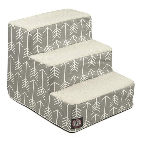 Arrow 3-Step Plush Pet Stairs – Soft Mobility Aid for Senior Dogs and Cats | Made in USA Majestic Pet 