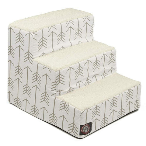 Arrow 3-Step Plush Pet Stairs – Soft Mobility Aid for Senior Dogs and Cats | Made in USA Majestic Pet 