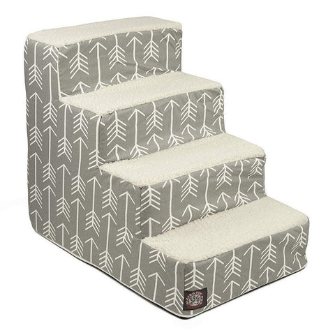 Arrow 4-Step Pet Stairs – Soft Cushioned Dog and Cat Ramp | Made in USA Majestic Pet 