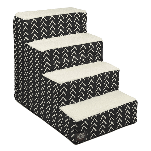 Boho Arrow 4-Step Pet Stairs – Soft Cushioned Steps for Dogs and Cats | Made in USA Majestic Pet 