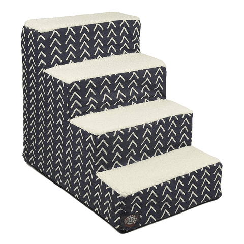Boho Arrow 4-Step Pet Stairs – Soft Cushioned Steps for Dogs and Cats | Made in USA Majestic Pet 