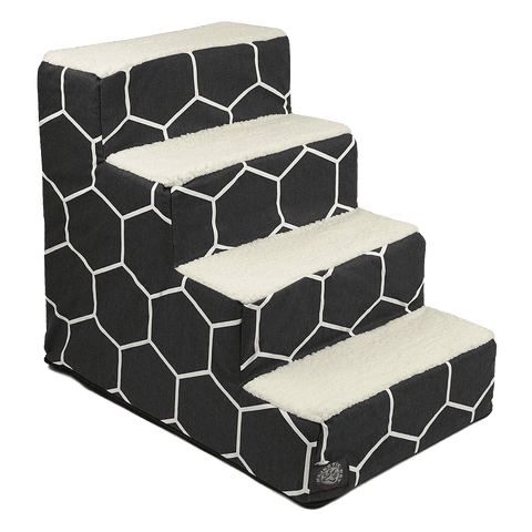 Hexo Shapes 4-Step Pet Stairs – Cushioned Steps for Mobility | Made in USA Majestic Pet 