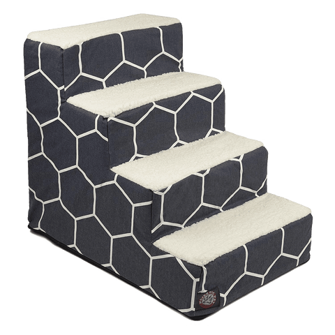 Hexo Shapes 4-Step Pet Stairs – Cushioned Steps for Mobility | Made in USA Majestic Pet 