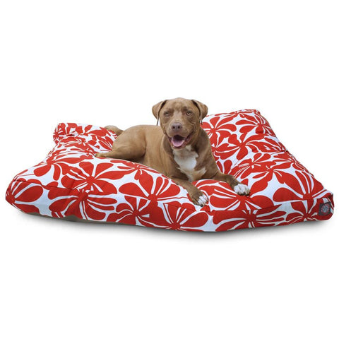 Plantation Rectangle Dog Bed – Durable Floral Print – Handmade Pet Cushion | Made in USA Majestic Pet 