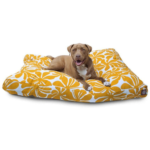 Plantation Rectangle Dog Bed – Durable Floral Print – Handmade Pet Cushion | Made in USA Majestic Pet 