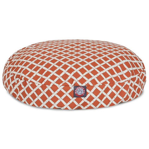Round Bamboo Dog Bed Cushion – Removable Zipper Cover | Made in USA Majestic Pet 