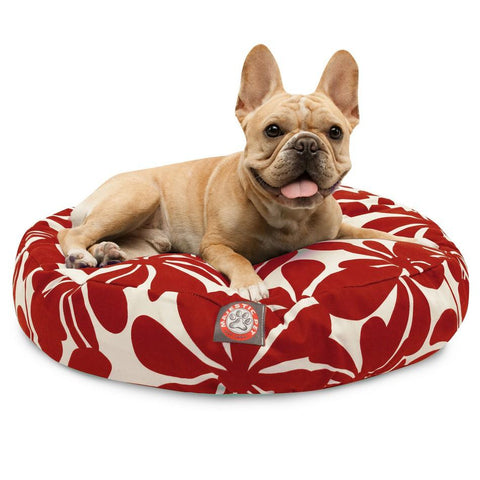 Plantation Round Dog Bed – Plush Polyester Fiber Fill – Made in USA Majestic Pet 