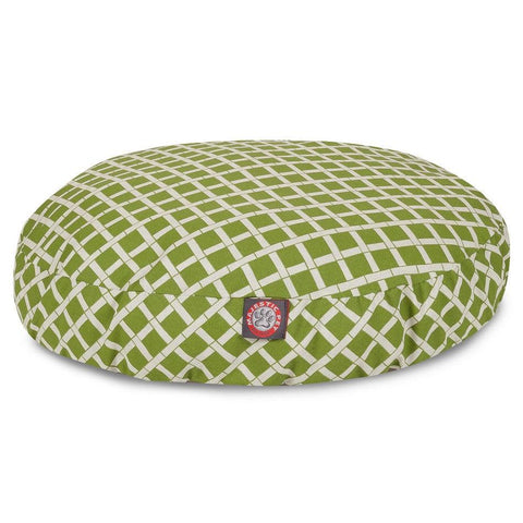 Round Bamboo Dog Bed Cushion – Removable Zipper Cover | Made in USA Majestic Pet 