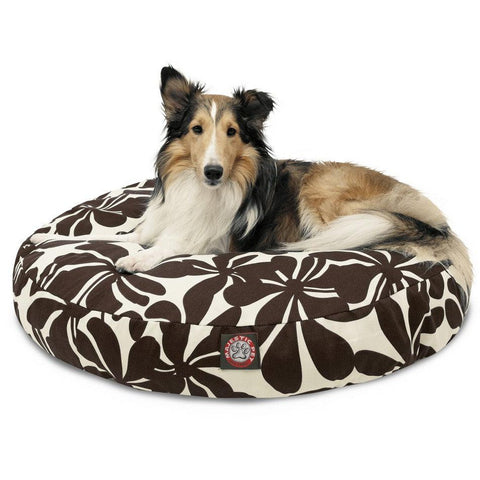 Plantation Round Dog Bed – Plush Polyester Fiber Fill – Made in USA Majestic Pet 