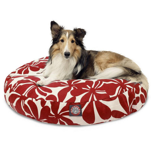 Plantation Round Dog Bed – Plush Polyester Fiber Fill – Made in USA Majestic Pet 