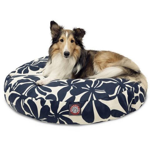 Plantation Round Dog Bed – Plush Polyester Fiber Fill – Made in USA Majestic Pet 