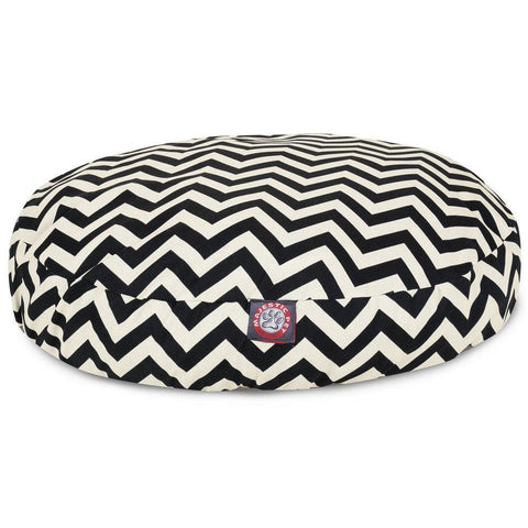 Chevron Pattern Round Dog Bed – Removable Cover – Made in USA Majestic Pet 