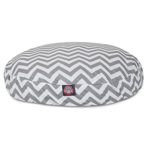 Chevron Pattern Round Dog Bed – Removable Cover – Made in USA Majestic Pet 