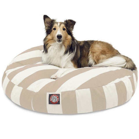 Vertical Stripe Round Dog Bed – Durable Zippered Cover – Majestic Pet | Made in USA Majestic Pet 