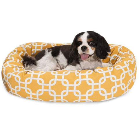 Sherpa Bagel Dog Bed – Outdoor Polyester With Plush Center – Made in USA Majestic Pet 
