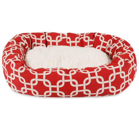 Sherpa Bagel Dog Bed – Outdoor Polyester With Plush Center – Made in USA Majestic Pet 