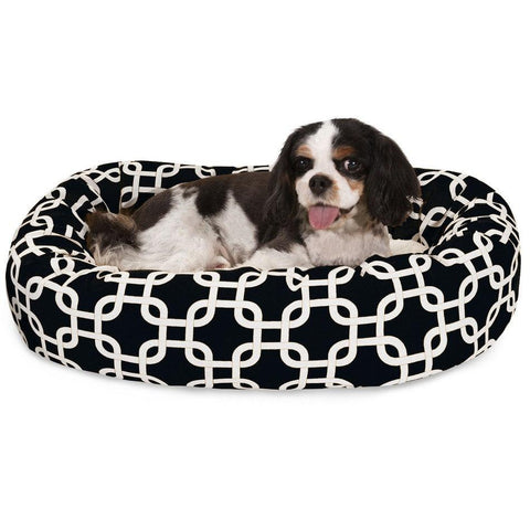 Sherpa Bagel Dog Bed – Outdoor Polyester With Plush Center – Made in USA Majestic Pet 