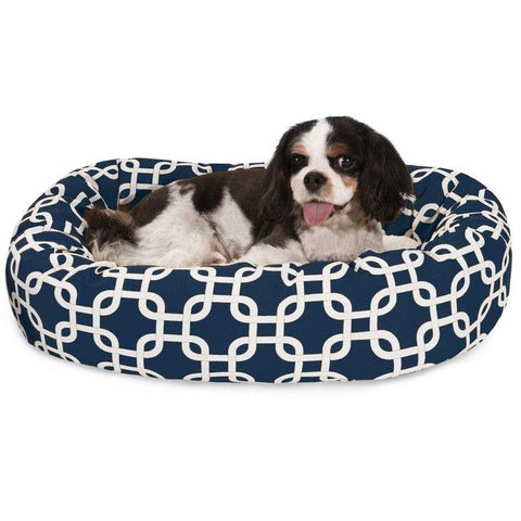 Sherpa Bagel Dog Bed – Outdoor Polyester With Plush Center – Made in USA Majestic Pet 