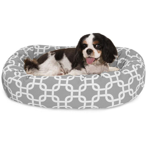 Sherpa Bagel Dog Bed – Outdoor Polyester With Plush Center – Made in USA Majestic Pet 