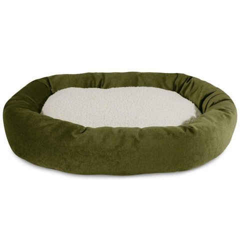 Villa Sherpa Bagel Dog Bed – Plush Sherpa Comfort – Durable Polyester Micro-Velvet | Made in USA Majestic Pet 