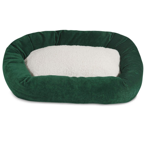 Villa Sherpa Bagel Dog Bed – Plush Sherpa Comfort – Durable Polyester Micro-Velvet | Made in USA Majestic Pet 