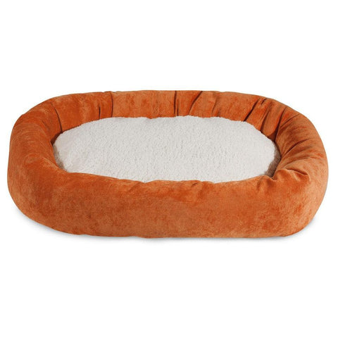 Villa Sherpa Bagel Dog Bed – Plush Sherpa Comfort – Durable Polyester Micro-Velvet | Made in USA Majestic Pet 