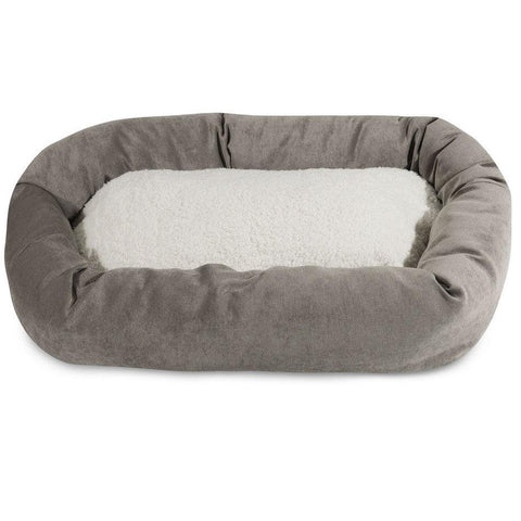Villa Sherpa Bagel Dog Bed – Plush Sherpa Comfort – Durable Polyester Micro-Velvet | Made in USA Majestic Pet 