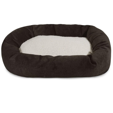 Villa Sherpa Bagel Dog Bed – Plush Sherpa Comfort – Durable Polyester Micro-Velvet | Made in USA Majestic Pet 