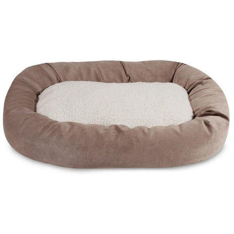 Villa Sherpa Bagel Dog Bed – Plush Sherpa Comfort – Durable Polyester Micro-Velvet | Made in USA Majestic Pet 