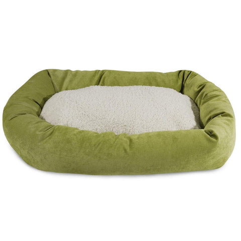 Villa Sherpa Bagel Dog Bed – Plush Sherpa Comfort – Durable Polyester Micro-Velvet | Made in USA Majestic Pet 