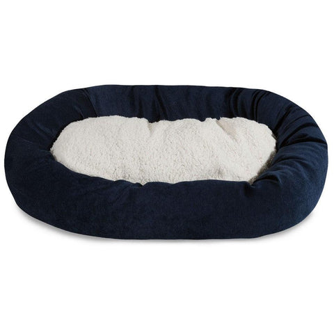 Villa Sherpa Bagel Dog Bed – Plush Sherpa Comfort – Durable Polyester Micro-Velvet | Made in USA Majestic Pet 