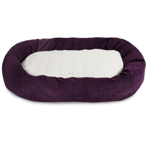 Villa Sherpa Bagel Dog Bed – Plush Sherpa Comfort – Durable Polyester Micro-Velvet | Made in USA Majestic Pet 
