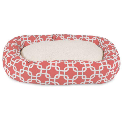 Cotton Sherpa Dog Bed – Coral Patterned Plush Pet Lounger | Made in USA Majestic Pet 