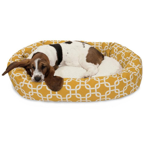 Sherpa Bagel Dog Bed – Outdoor Polyester With Plush Center – Made in USA Majestic Pet 