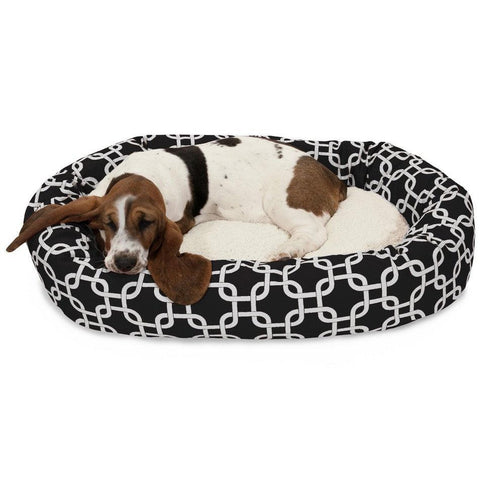 Sherpa Bagel Dog Bed – Outdoor Polyester With Plush Center – Made in USA Majestic Pet 