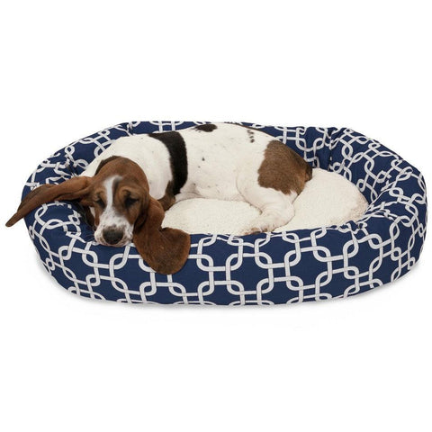 Sherpa Bagel Dog Bed – Outdoor Polyester With Plush Center – Made in USA Majestic Pet 