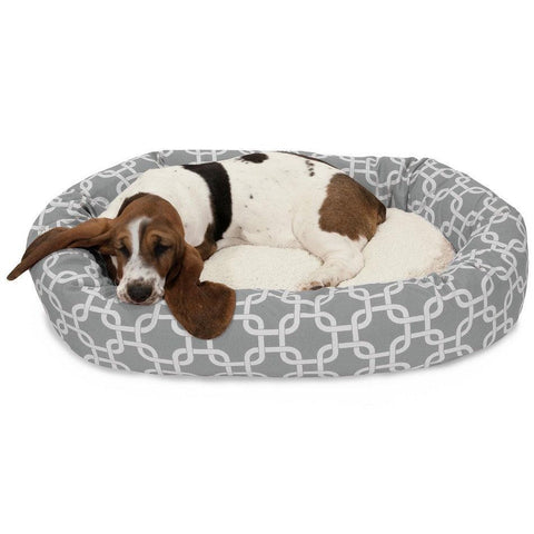 Sherpa Bagel Dog Bed – Outdoor Polyester With Plush Center – Made in USA Majestic Pet 