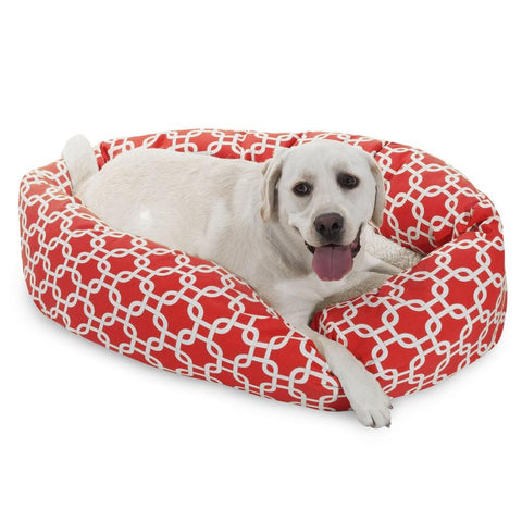 Sherpa Bagel Dog Bed – Outdoor Polyester With Plush Center – Made in USA Majestic Pet 