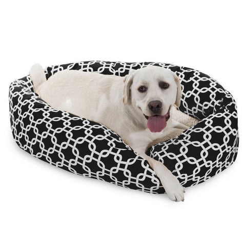 Sherpa Bagel Dog Bed – Outdoor Polyester With Plush Center – Made in USA Majestic Pet 