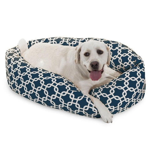 Sherpa Bagel Dog Bed – Outdoor Polyester With Plush Center – Made in USA Majestic Pet 