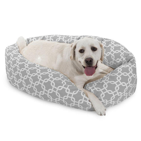 Sherpa Bagel Dog Bed – Outdoor Polyester With Plush Center – Made in USA Majestic Pet 