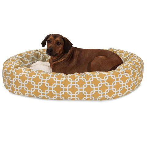 Sherpa Bagel Dog Bed – Outdoor Polyester With Plush Center – Made in USA Majestic Pet 