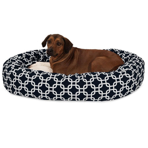 Sherpa Bagel Dog Bed – Outdoor Polyester With Plush Center – Made in USA Majestic Pet 