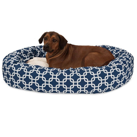 Sherpa Bagel Dog Bed – Outdoor Polyester With Plush Center – Made in USA Majestic Pet 