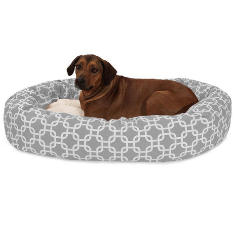 Sherpa Bagel Dog Bed – Outdoor Polyester With Plush Center – Made in USA Majestic Pet 