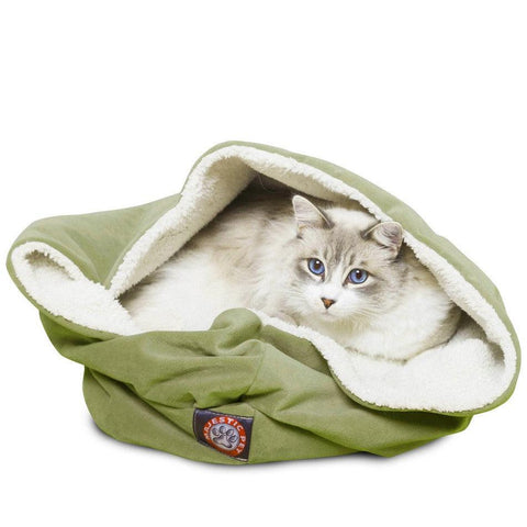 Majestic Pet Villa Burrow Cat Bed – Plush Sherpa Lining – Made in USA Majestic Pet 