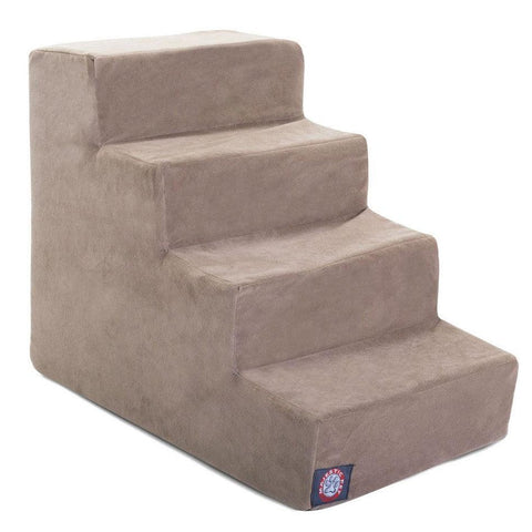 Suede 4 Step Pet Stairs – Heavy-Duty Corrugated Support | Made in USA Majestic Pet 