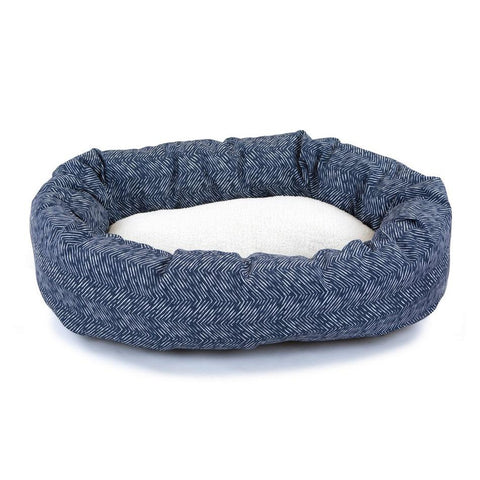 South West Sherpa Bagel Dog Bed – Plush Cozy Pet Lounger | Made in USA Majestic Pet 