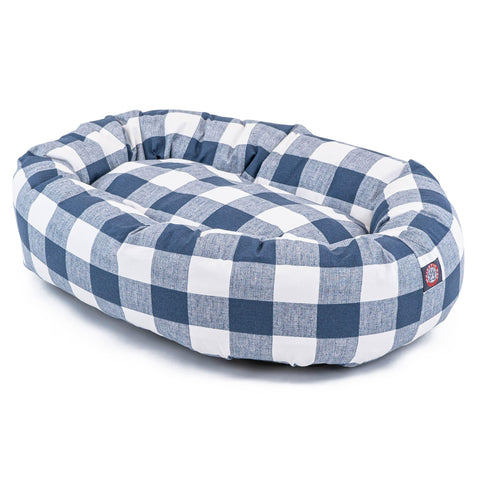 Majestic Pet Anderson Checkered Cotton Bagel Dog Bed – Cozy Plush | Made in USA Majestic Pet 